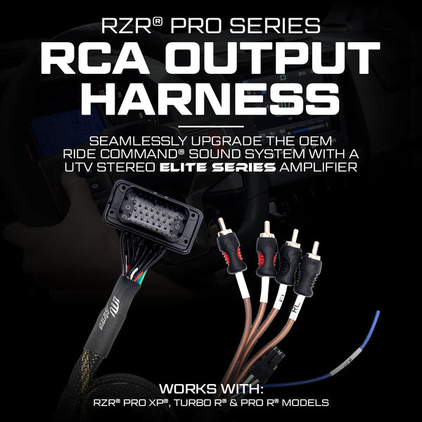 RZR® Pro Series Ride Command Front & Rear RCA Output + Speaker Wire & Remote | UTVS-PRO-RC-RCA-OUT - Dunes 2 Dezert SXS