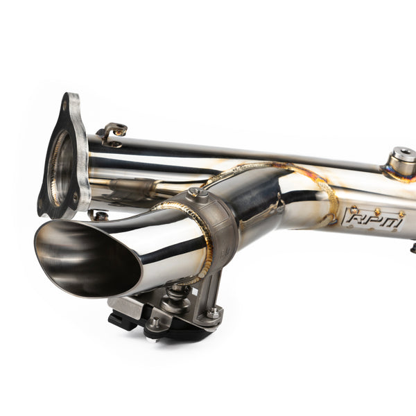 RPM RZR 2.5" E-Valve exhaust with electronic dump for Turbo R, Pro XP & XPT; adds horsepower and turbo sound at the push of a button.