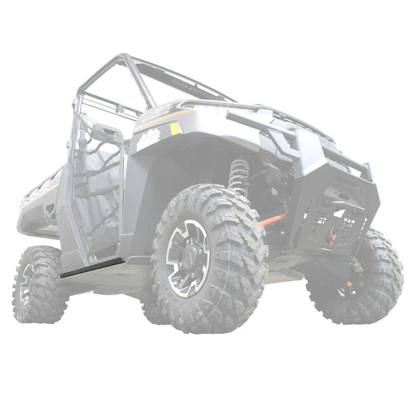 Polaris Ranger XP 900 or 1000 with Factory UTV UHMW Rock Sliders installed for durable, race-grade rocker protection in harsh terrain