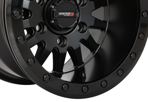 System 3 SB-8 Beadlock Wheel 5 & 6 Lug – Matte Black - Dunes 2 Dezert SXS