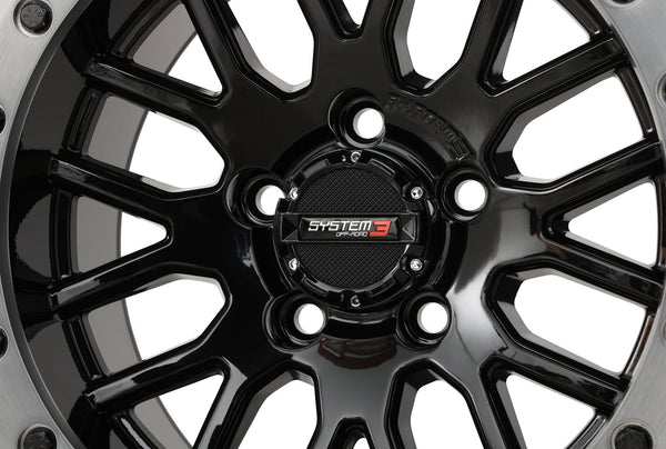System 3 SB-9 Beadlock Wheel – Gloss Black w/ Brushed Ring - Dunes 2 Dezert SXS