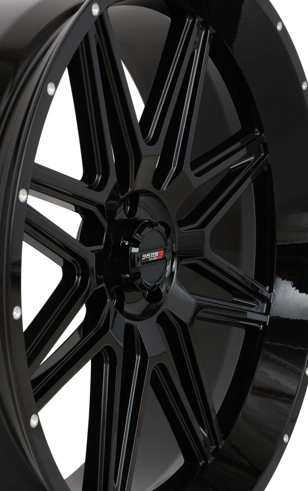 System 3 ST-7 Wheel – Gloss Black UTV Wheel - Dunes 2 Dezert SXS