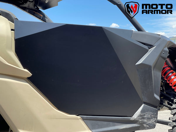 Moto Armor Aluminum Doors for 2017–2024 Can-Am Maverick X3 2 Seat – Flush Mount, Powder-Coated, High Clearance, USA Made
