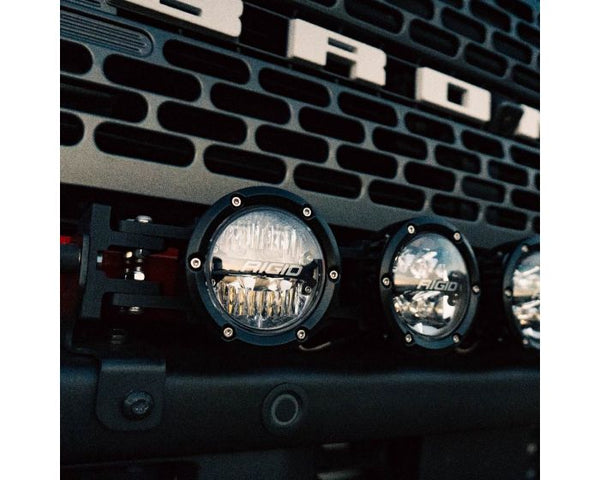 Rigid 360 Connect 30-inch RGBW LED light bar features six pods with spot and drive beams, adjustable curve, and vibrant backlight