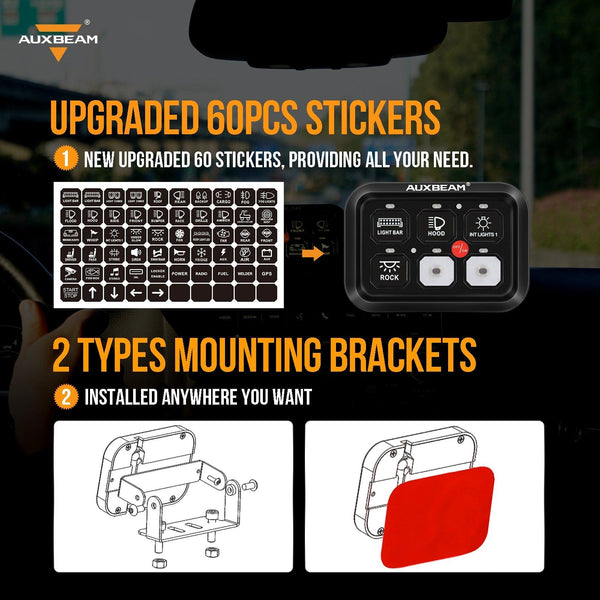 Single Series 6/8 Gang LED Switch Panel,Off Road Light Controller - Dunes 2 Dezert SXS
