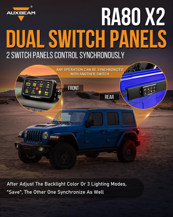 RGB Series 6/8/12 Gang LED Switch Panel,Off Road Light Controller - Dunes 2 Dezert SXS