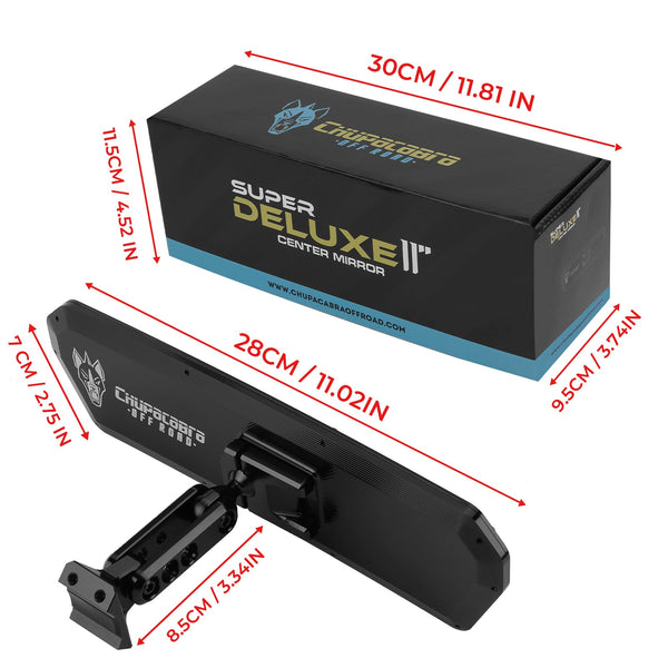 X3 Specific Super DELUXE 11" Offroad UTV Center Rearview Mirror - Dunes 2 Dezert SXS