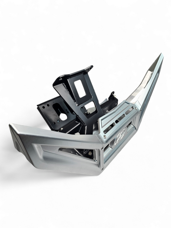 2017 to Current Can-Am X3 Maverick Machined Billet Front Winch Bumper (Clear Anodize) - Dunes 2 Dezert SXS