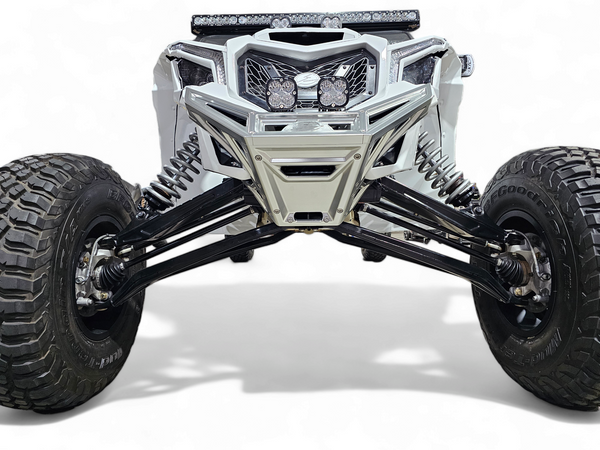 2017 to Current Can-Am X3 Maverick Machined Billet Front Winch Bumper (Clear Anodize) - Dunes 2 Dezert SXS