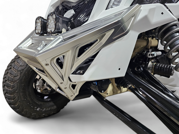 2017 to Current Can-Am X3 Maverick Machined Billet Front Winch Bumper (Clear Anodize) - Dunes 2 Dezert SXS