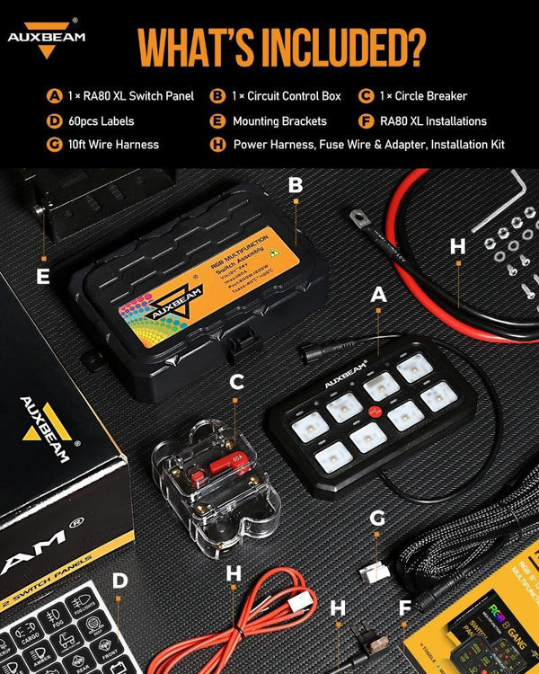 RGB Series 6/8/12 Gang LED Switch Panel,Off Road Light Controller - Dunes 2 Dezert SXS