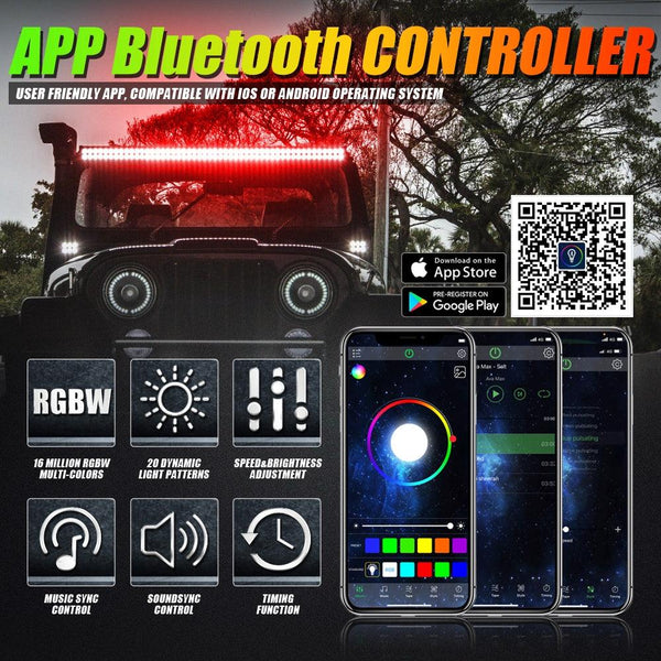 New 42 Inch V-PRO Series Straight RGBW Color Changing Off Road Led Light Bar for ATV UTV SIDE BY SIDES - Dunes 2 Dezert SXS