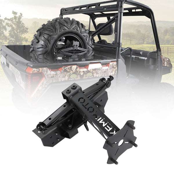 UTV Spare Tire Mount Fit Polaris Ranger General 1000 26"- 33" Spare Tire Carrier Rack - Kemimoto