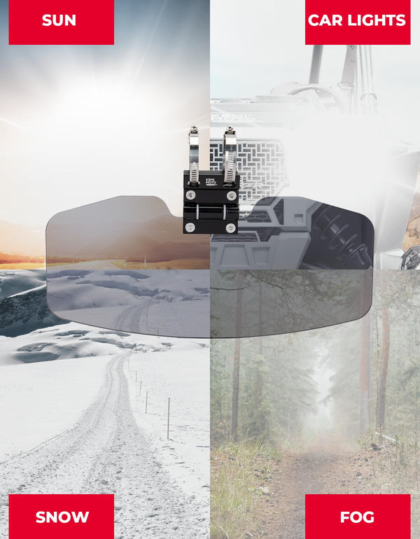 UTV Sun Visor Mirror for 1.5¡±-2¡± Roll Bars - Kemimoto