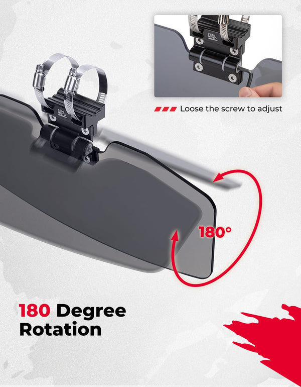 UTV Sun Visor Mirror for 1.5¡±-2¡± Roll Bars - Kemimoto