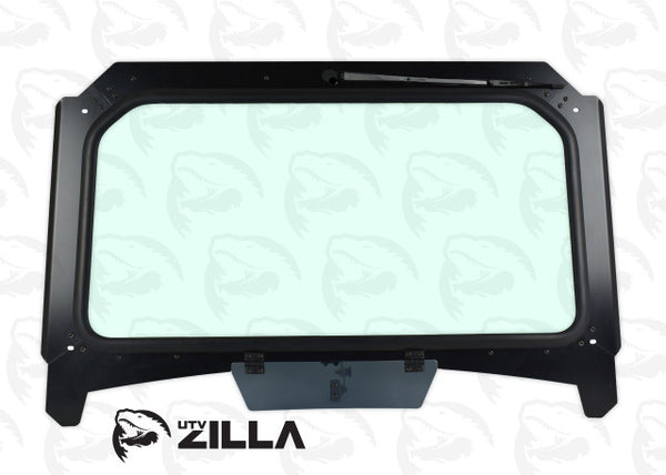 Black vented glass windshield with hand wiper for Polaris RZR XP 1000 & Turbo (2019–2023) by UTVZILLA