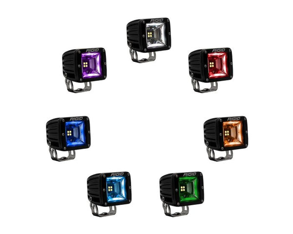Rigid Radiance+ RGBW Scene Surface Mount Pod Lights with 8-color backlighting and 100° light spread