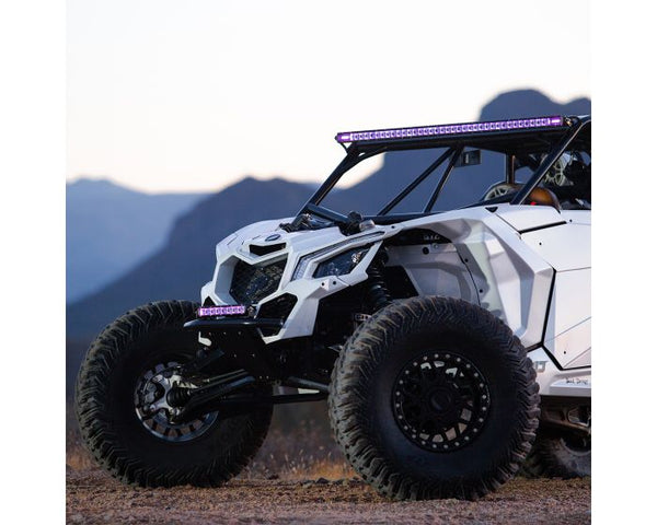 Rigid Industries 20-inch Radiance Plus SR-Series LED Light Bar with 8 RGB backlight color options and single-row spot optics.