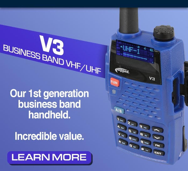 ANALOG ONLY - Rugged V3 - Business Band Two Way Handheld Radio - Dunes 2 Dezert SXS