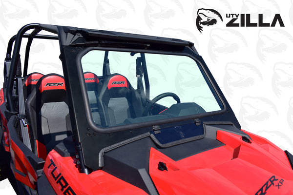 Black vented glass windshield with hand wiper for Polaris RZR XP 1000 & Turbo (2019–2023) by UTVZILLA
