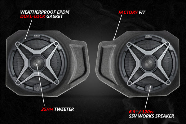 2018-2024 Polaris Ranger XP1000 A-Spec SSV Works 3-Speaker Audio System w/JVC - Dunes 2 Dezert SXS