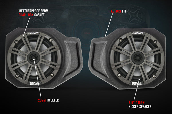 2018-2024 Polaris Ranger XP1000 6.5" Front Speaker-Pods - Dunes 2 Dezert SXS