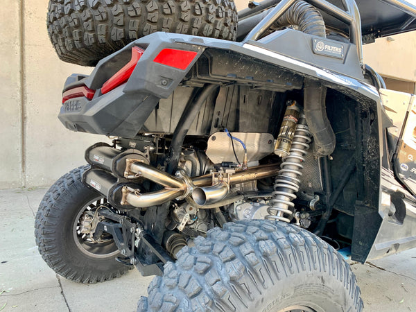 SIDE PIECE Header Pipe with Electronic Cutout - RZR Turbo - Dunes 2 Dezert SXS