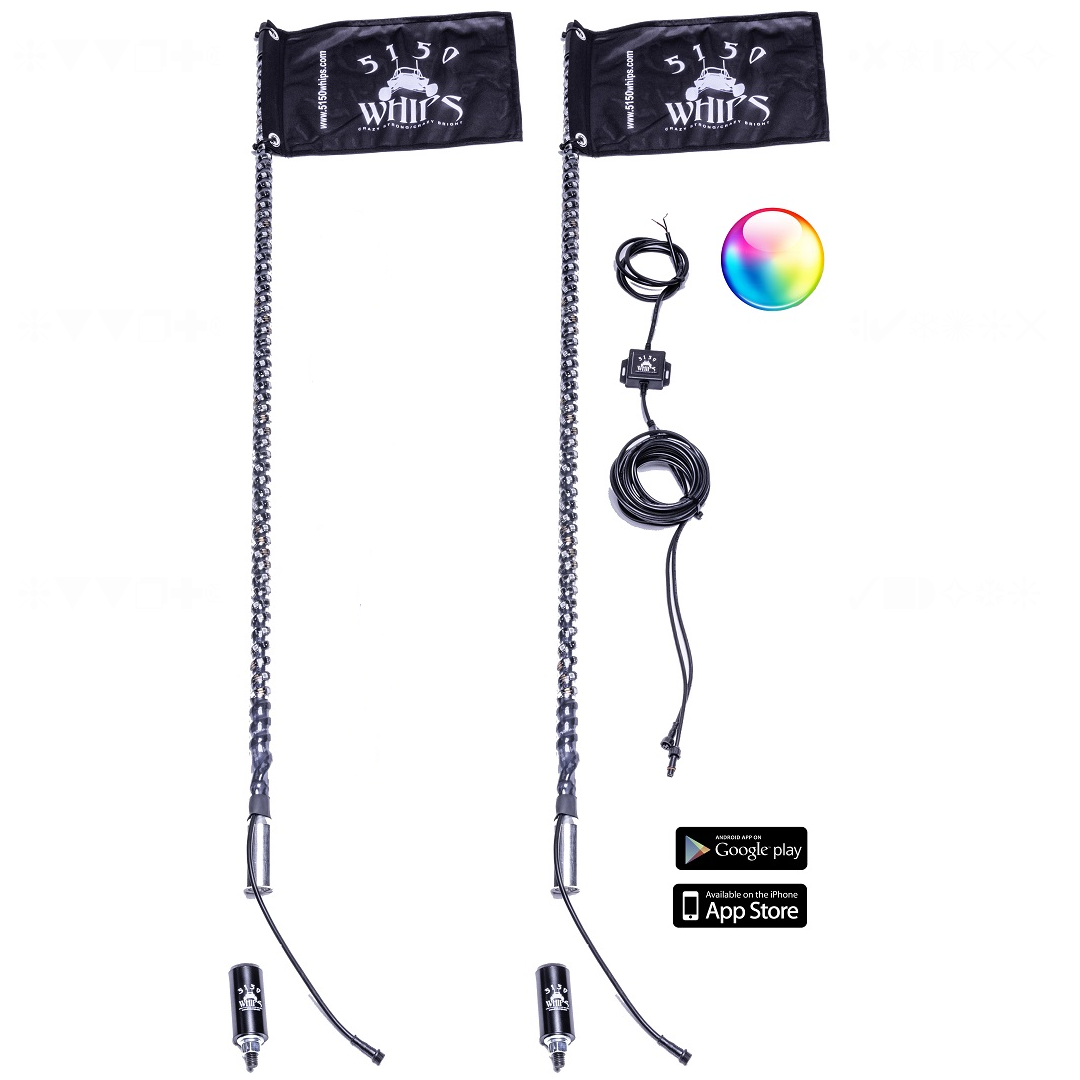 UTV and SXS whips and flags — LED, Bluetooth and daytime whips | Dunes 2 Dezert
