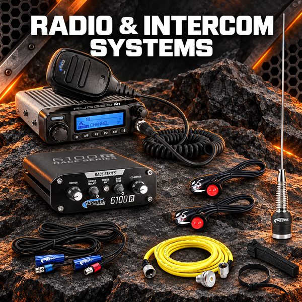 Complete UTV radio and intercom system for clear in-vehicle and group communication