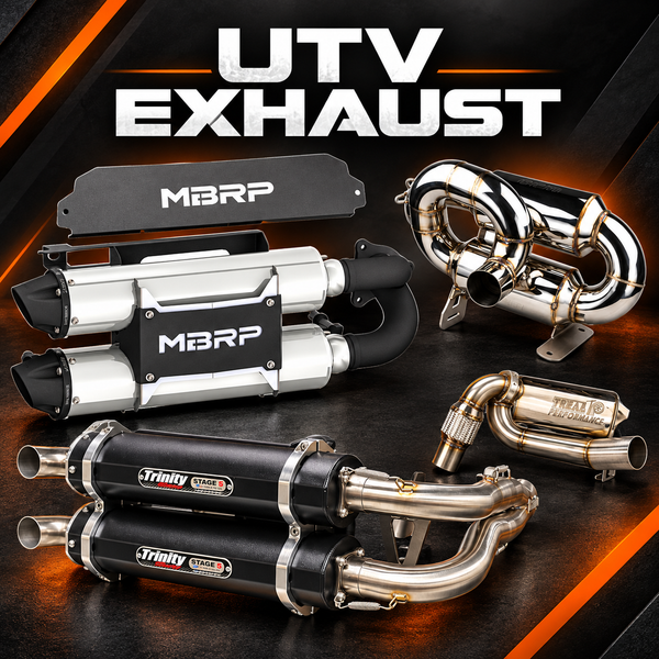 UTV exhaust systems from MBRP, Trinity Racing, RPM Powersports and Treal Performance