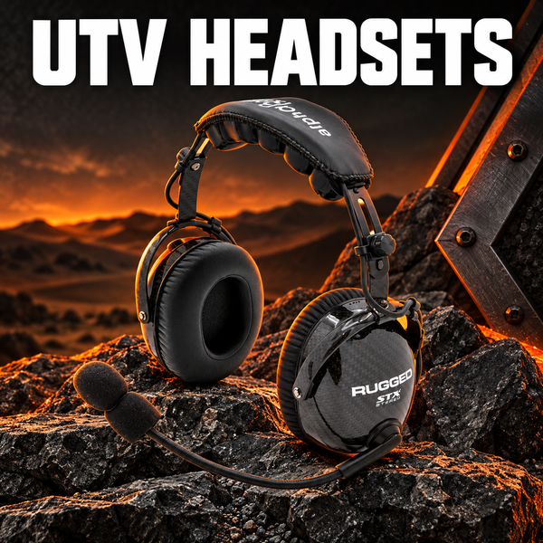 Over-the-head UTV communication headset for radio and intercom systems