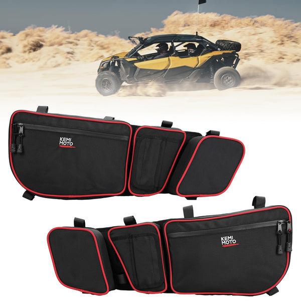 Kemimoto Can-Am Maverick X3 door bags with knee pads