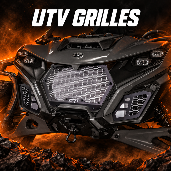 DRT Motorsports UTV front grille and intake vents on a Can-Am Maverick R