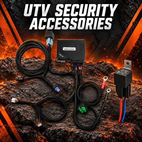UTV security wiring kit and compatible GPS relay harness