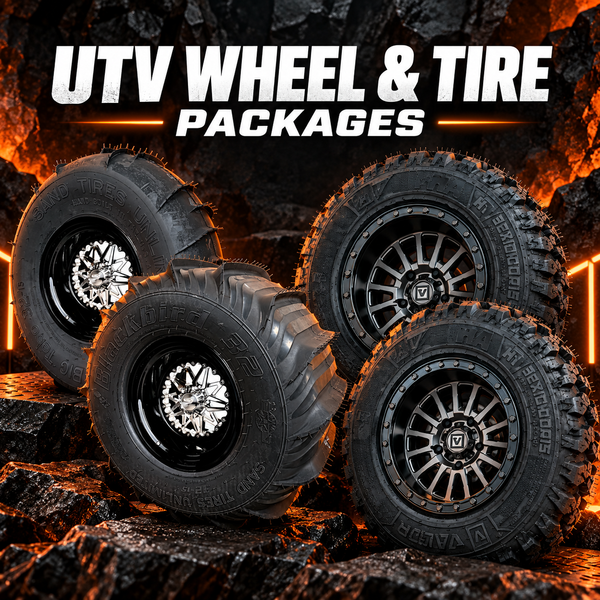 Complete UTV wheel and tire packages for trail sand and desert riding