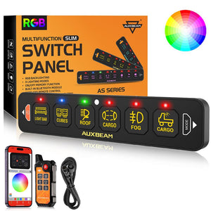 AuxBeam AS Series RGB 4/6 Gang Slim Switch Panel - Dunes 2 Dezert SXS