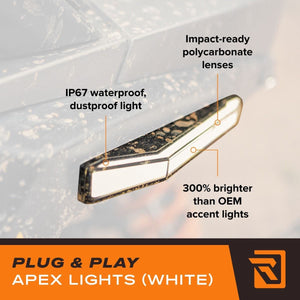 RAVEK Amber Apex Running Lights for Polaris RZR Turbo R - Dunes 2 Dezert SXS