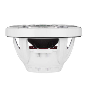 DS18 Hybrid Marine Speaker w/ Driver And RGB LEDs 8in 2-Way 350 Watts RMS 4 ohm White w/ Covers