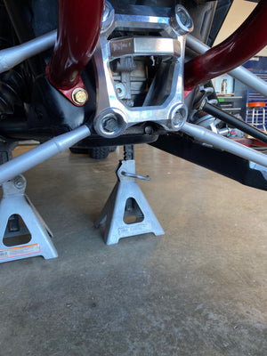 LM UTV Polaris RZR Rear Pull Plate 64" fitted to the chassis