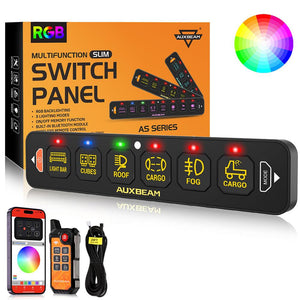 AuxBeam AS Series RGB 4/6 Gang Slim Switch Panel - Dunes 2 Dezert SXS
