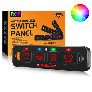 AuxBeam AS Series RGB 4/6 Gang Slim Switch Panel - Dunes 2 Dezert SXS