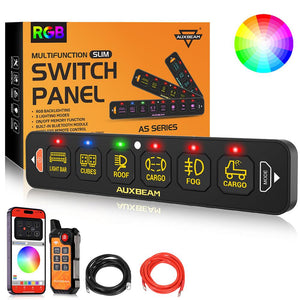 AuxBeam AS Series RGB 4/6 Gang Slim Switch Panel - Dunes 2 Dezert SXS