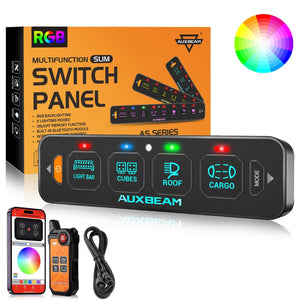 AuxBeam AS Series RGB 4/6 Gang Slim Switch Panel - Dunes 2 Dezert SXS
