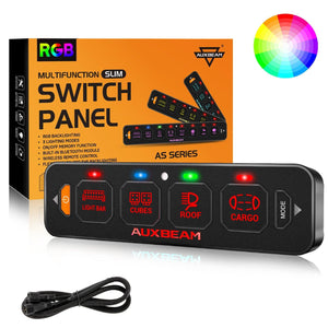 AuxBeam AS Series RGB 4/6 Gang Slim Switch Panel - Dunes 2 Dezert SXS