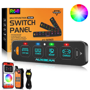 AuxBeam AS Series RGB 4/6 Gang Slim Switch Panel - Dunes 2 Dezert SXS