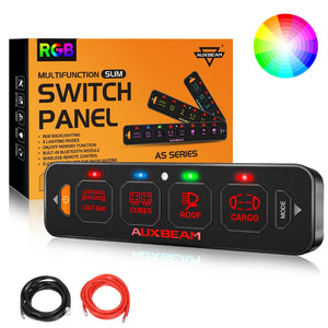AuxBeam AS Series RGB 4/6 Gang Slim Switch Panel - Dunes 2 Dezert SXS