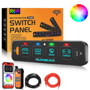 AuxBeam AS Series RGB 4/6 Gang Slim Switch Panel - Dunes 2 Dezert SXS