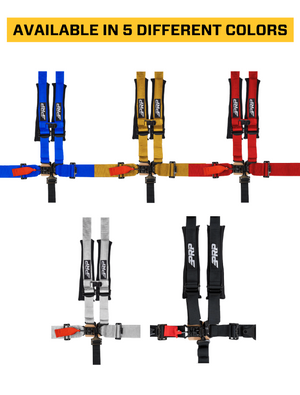 PRP black off-road seat harness laid out with restraint hardware