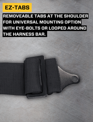 PRP black UTV seat harness sub-strap and adjustment hardware