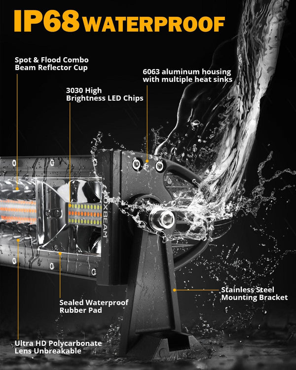 50 Inch 6 Modes White&Amber Straight Off Road Led Light Bar - Dunes 2 Dezert SXS